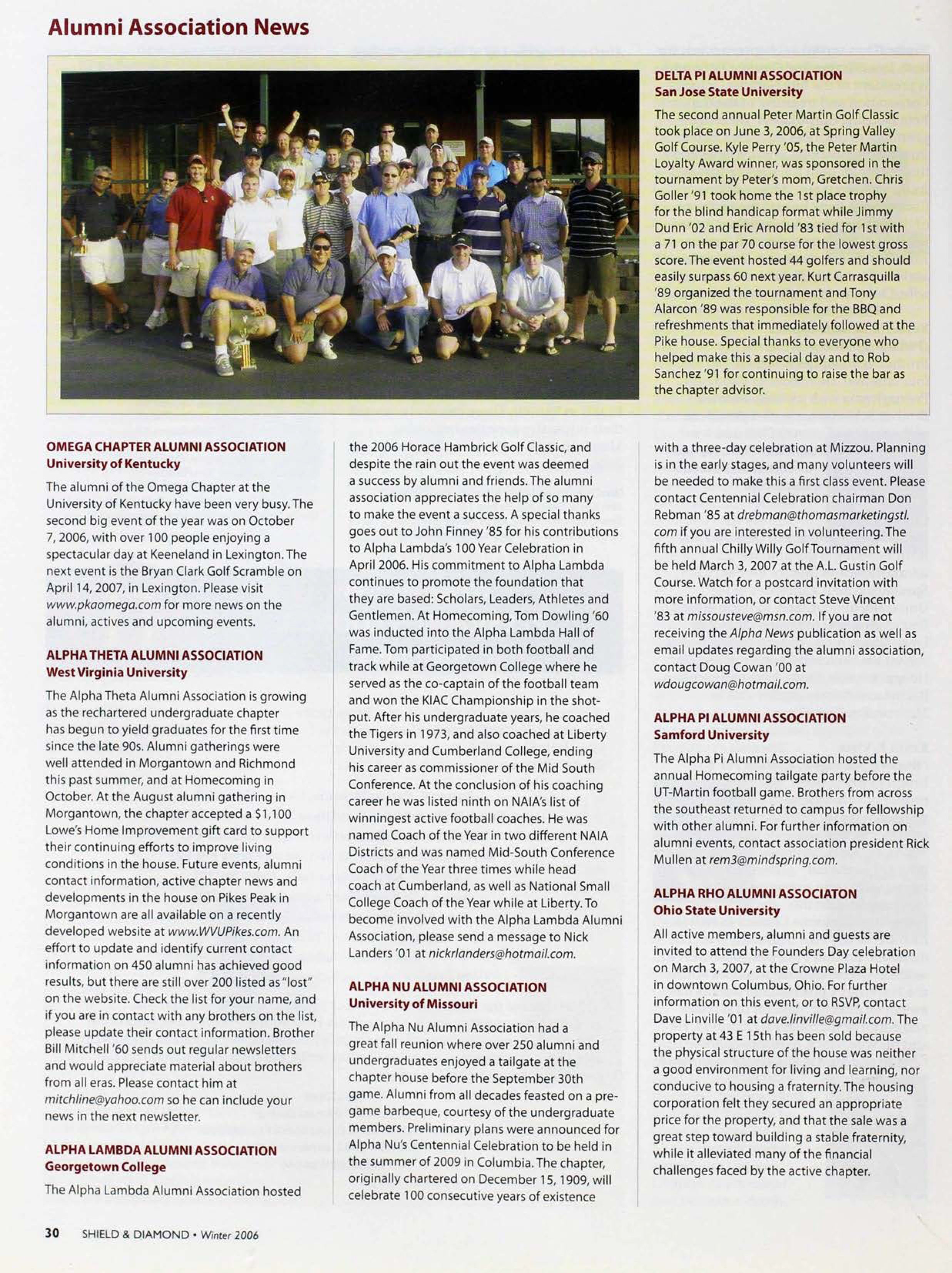 Alumni Association News, Winter 2006